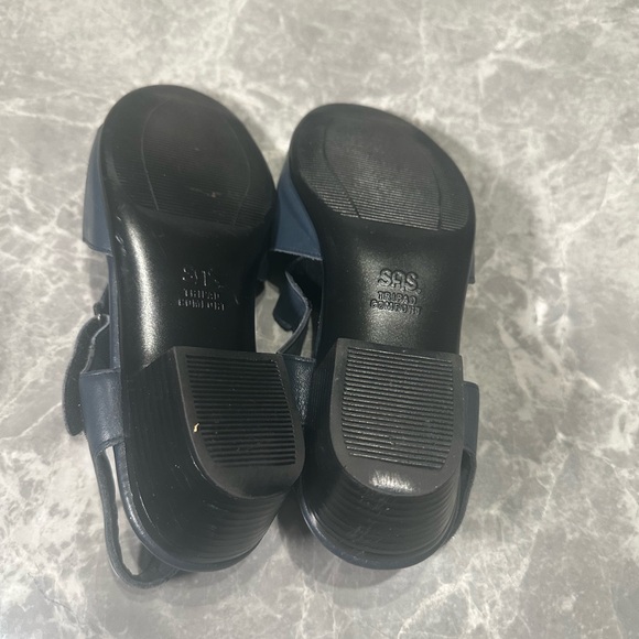 SAS Suntimer Womens Heeled Sandals Navy BlueLeather Tripad Comfort Shoes Size  7 - Picture 5 of 6